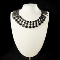 ROBERT RODRIGUES Black Crystal Bar Necklace
