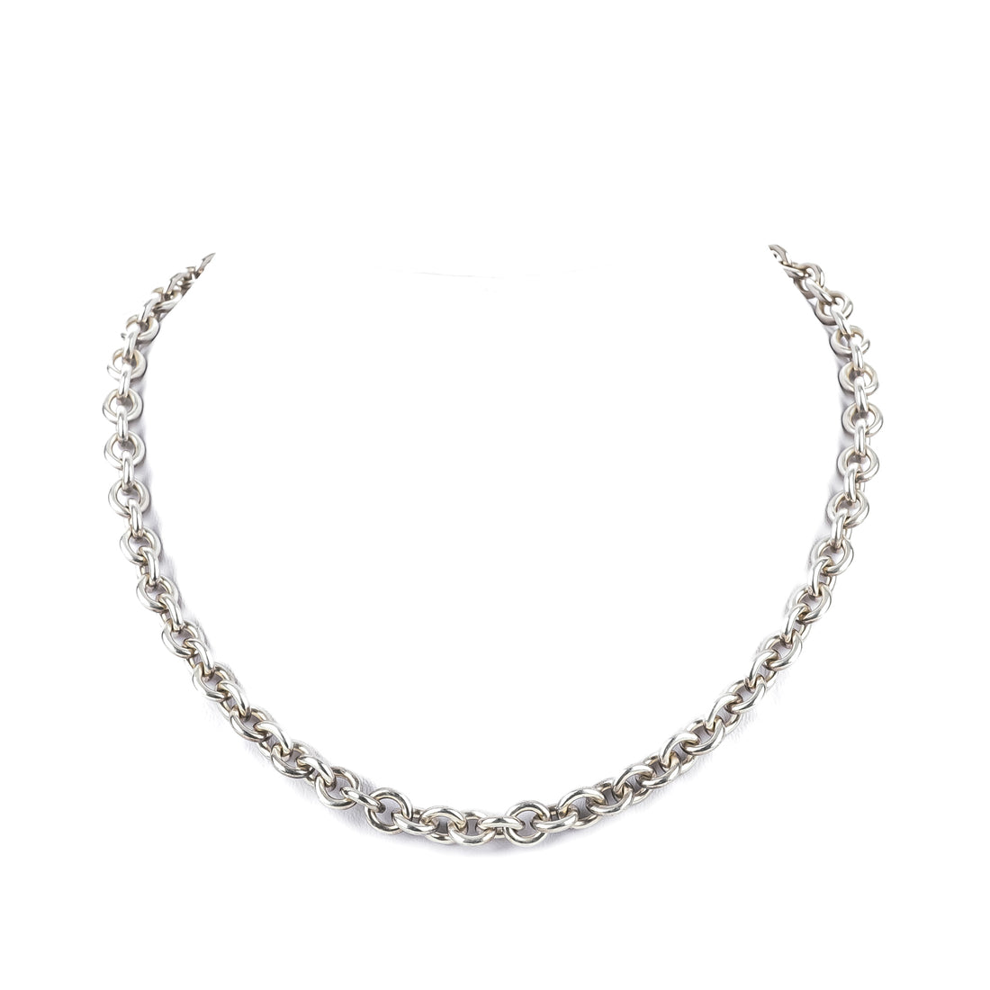 TIFFANY & CO Sterling Return to Tiffany Oval Tag Necklace