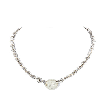 TIFFANY & CO Sterling Return to Tiffany Oval Tag Necklace