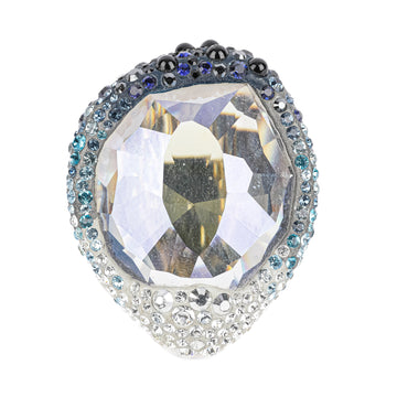 SWAROVSKI Silver Tone Blue Nirvana Ring
