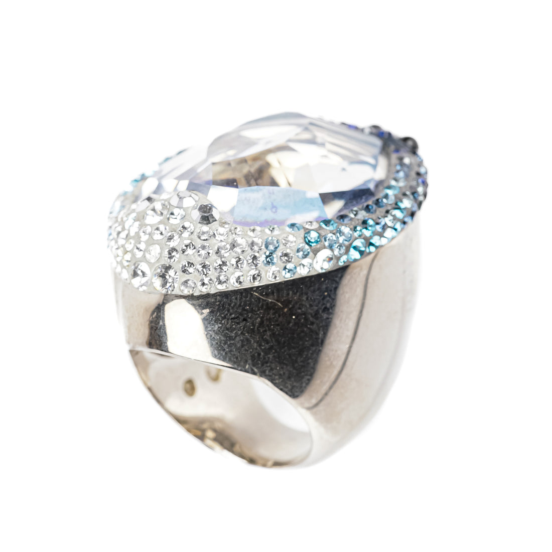 SWAROVSKI Silver Tone Blue Nirvana Ring