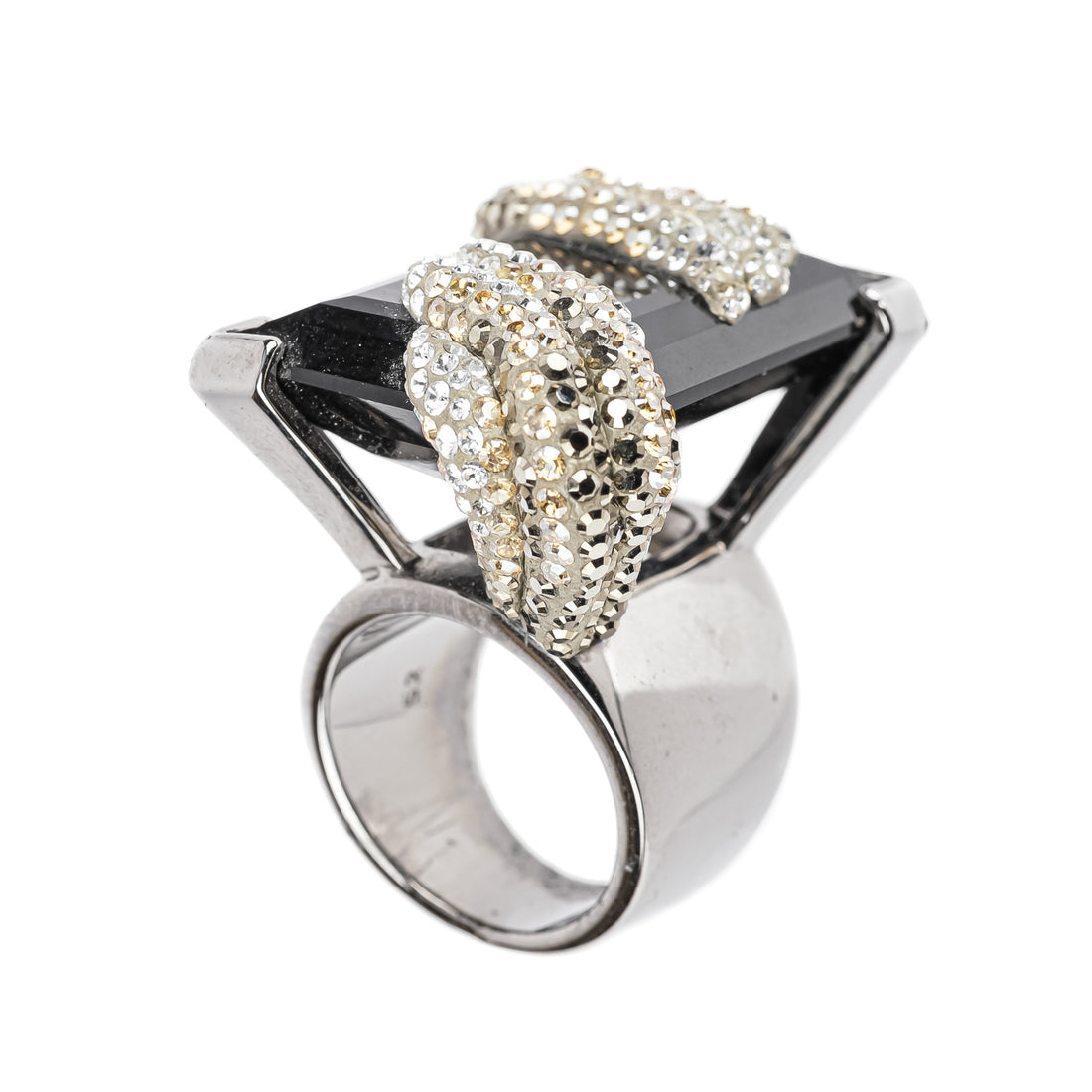 SWAROVSKI Step Cut Black Crystal w/Pave Ombre Overlay