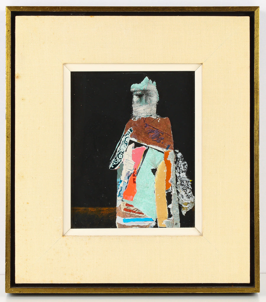 John Howard Gould - Figural Abstract - Mixed Media Collage on Paper