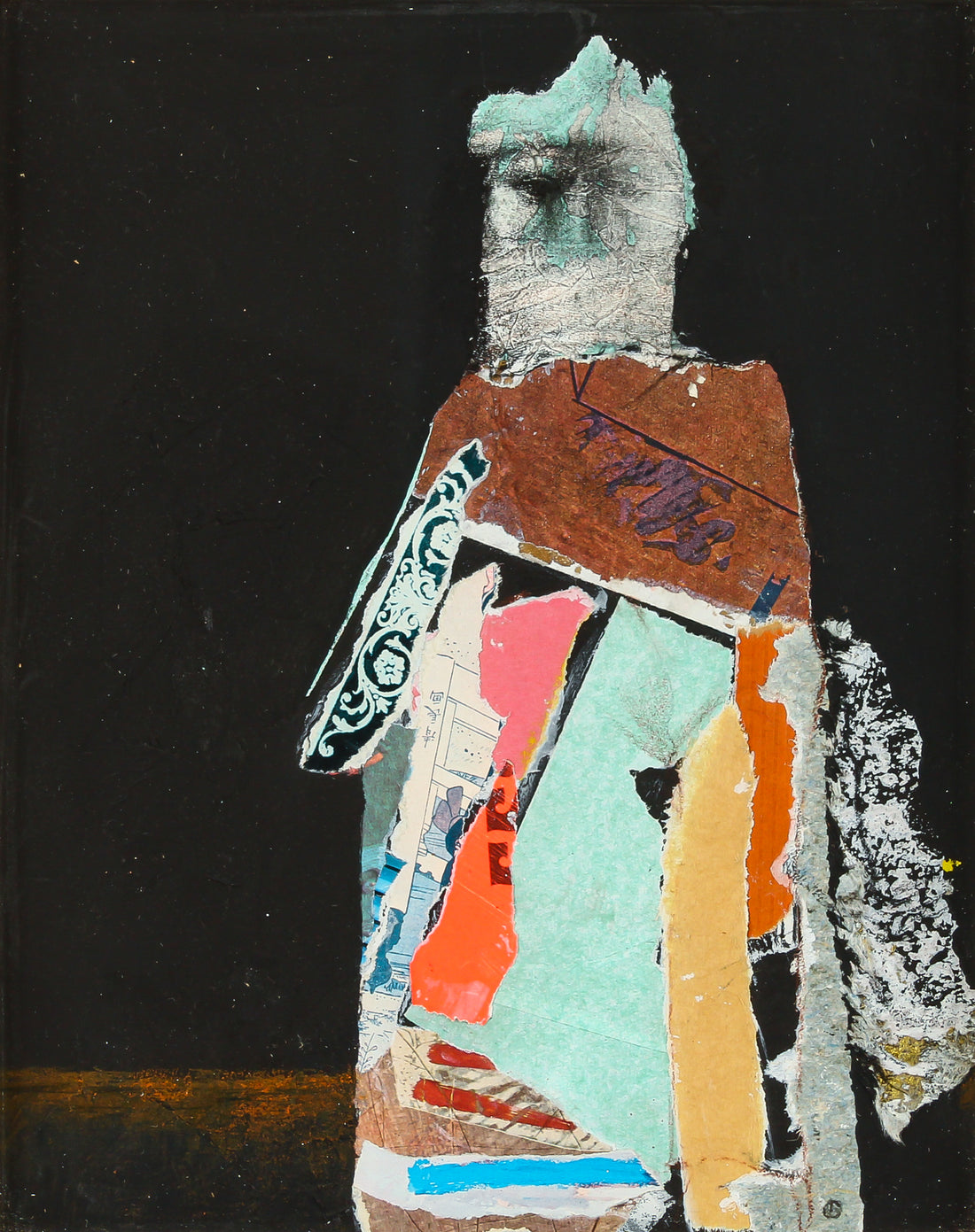 John Howard Gould - Figural Abstract - Mixed Media Collage on Paper