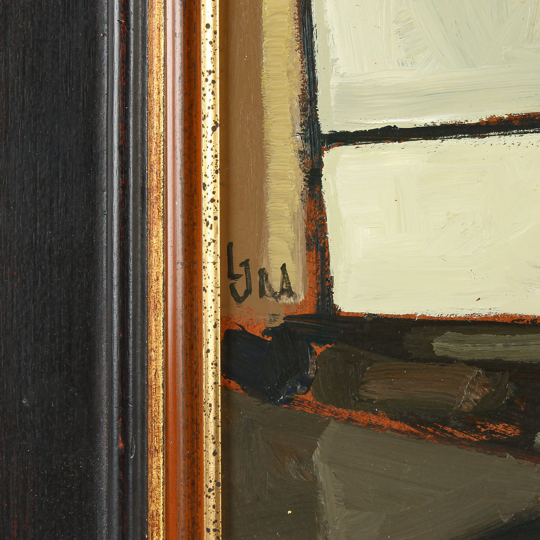 Jorge Luis Alio - Seated Figure by Large Window - Oil on Wood Panel