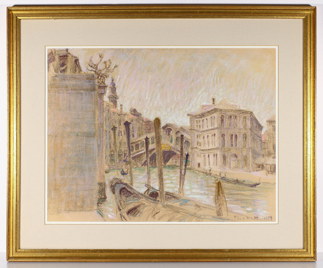 Joseph Plaskett - "The Rialto, Venice" - Pastel on Paper