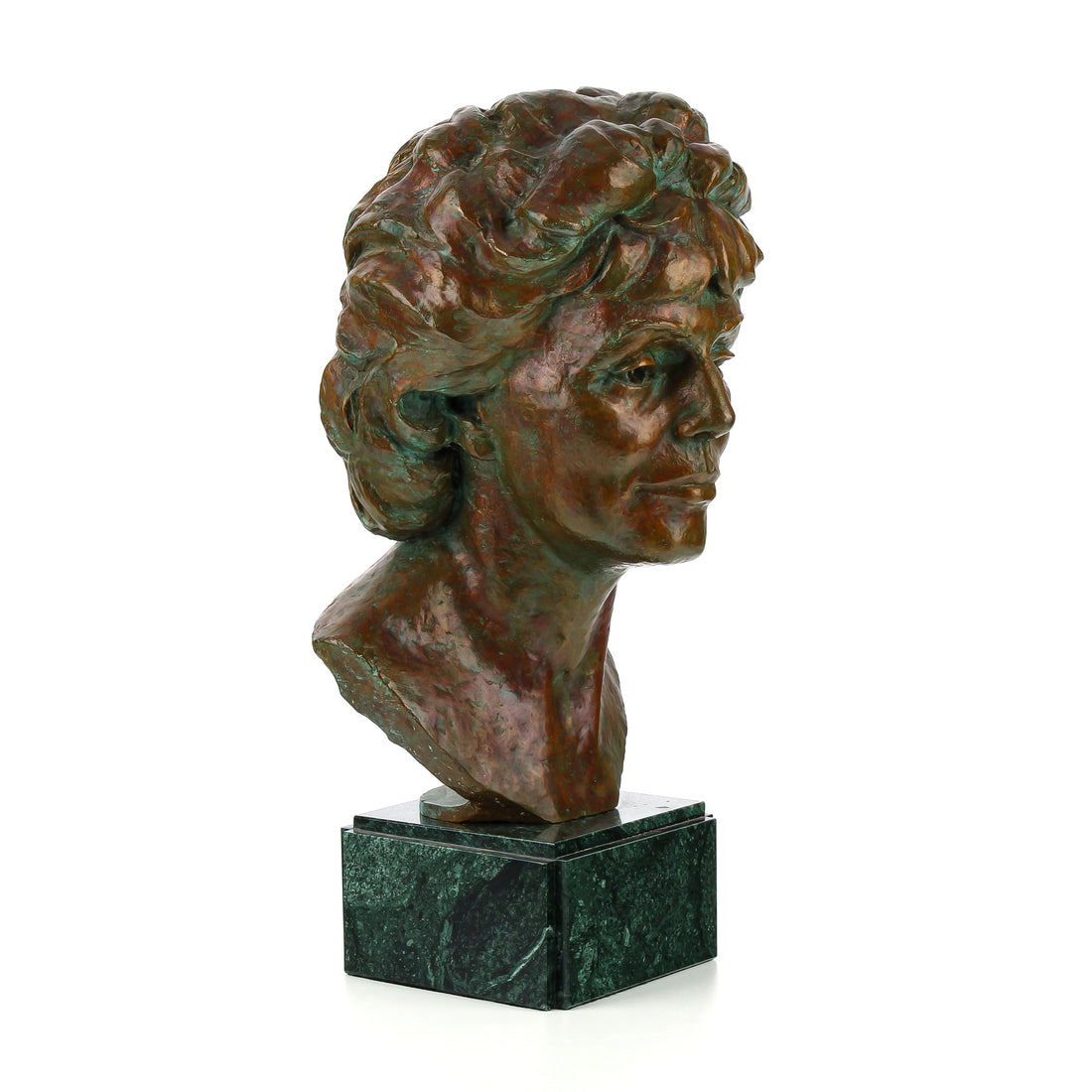 Kenneth Jarvis - Bust of a Woman - Bronze Sculpture on Stone Base