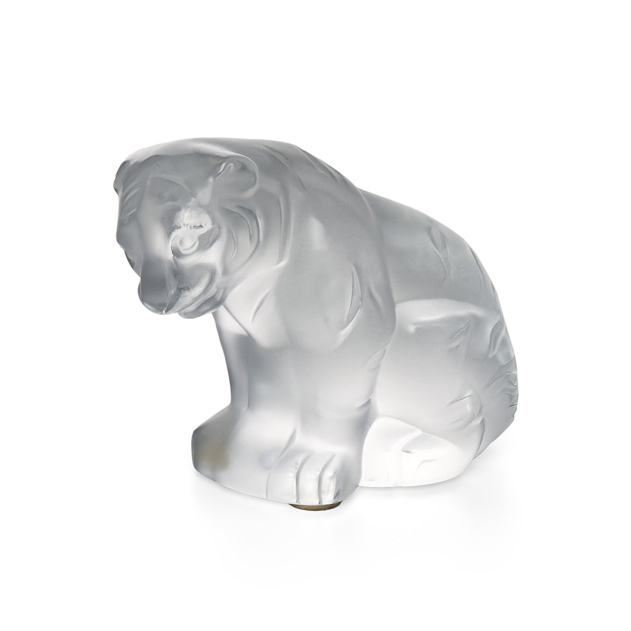 LALIQUE Bengalou Sitting Tiger Cub Figurine