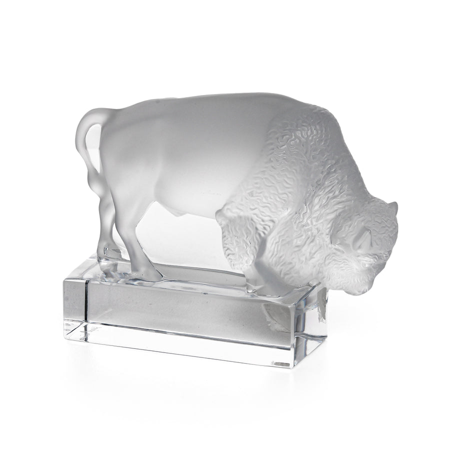 LALIQUE Bison on Stand 1196 Figurine
