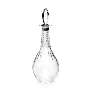 LALIQUE Crystal Decanter with Silver Collar & Stopper