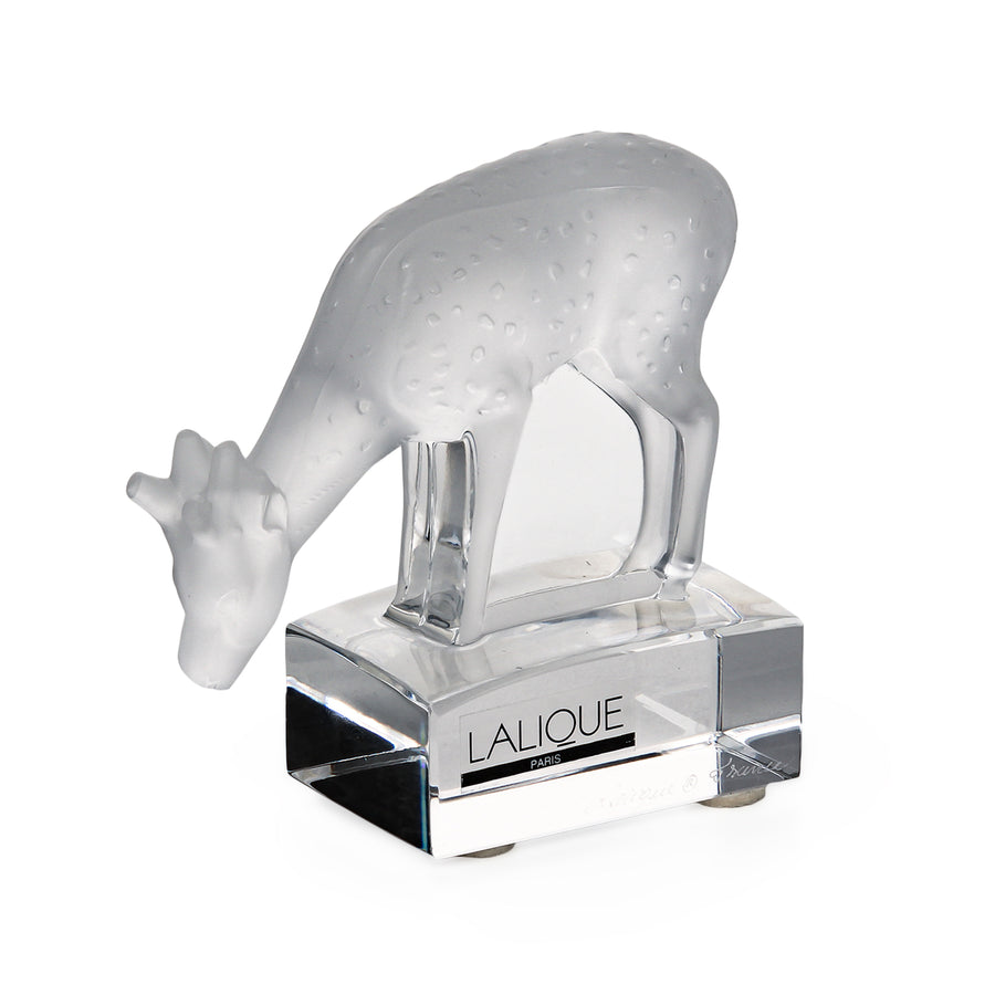 LALIQUE Fawn on Stand 11804 Figurine