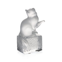 LALIQUE Sitting Cat on Stand 11679 Figurine
