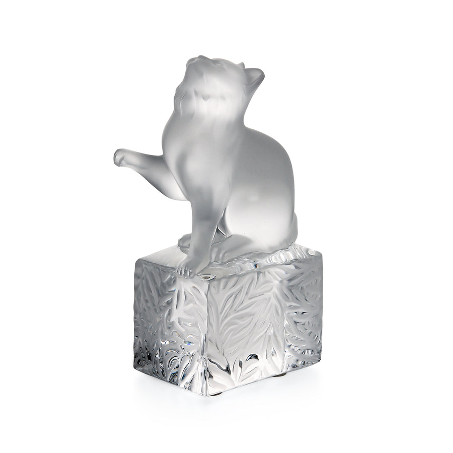 LALIQUE Sitting Cat on Stand 11679 Figurine