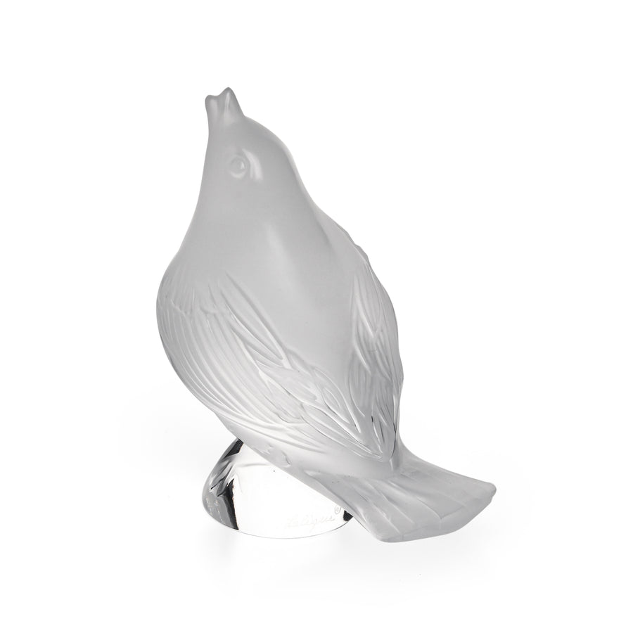 LALIQUE Sparrow Singing Figurine