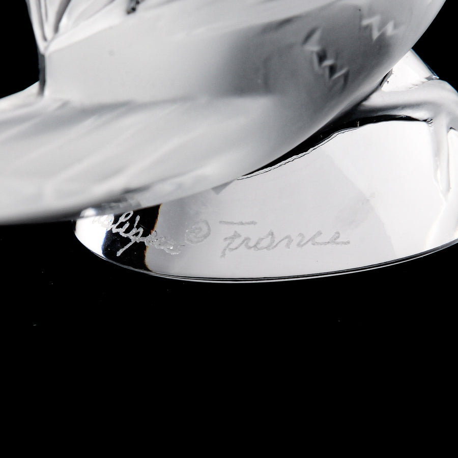 LALIQUE Sparrow Singing Figurine
