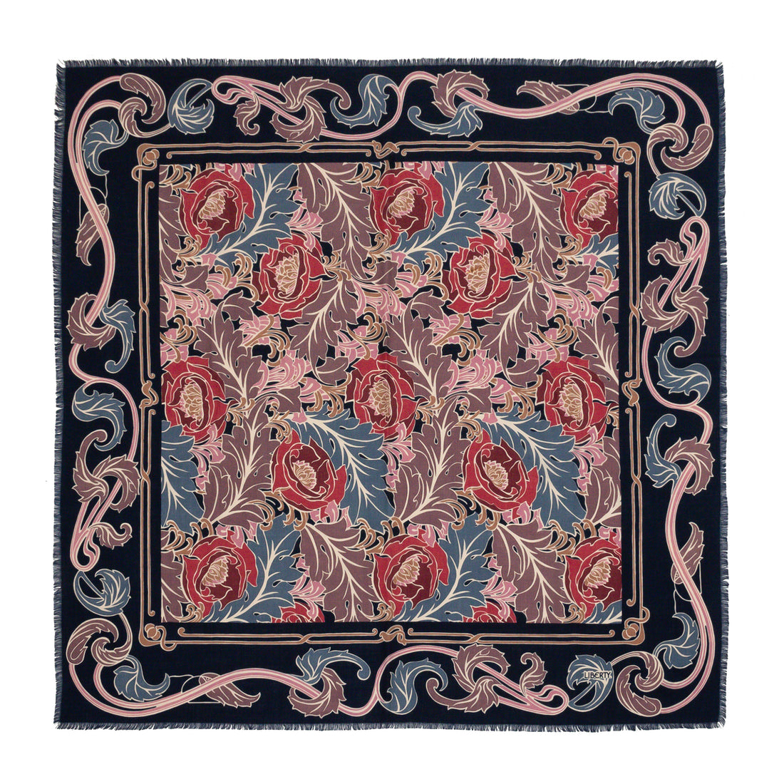 LIBERTY Wool Shawl - Blue & Purple Arts & Crafts