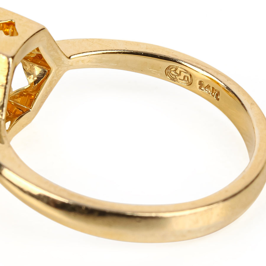 LINDA PENWARDEN 14K Yellow Gold Diamond Solitaire Ring