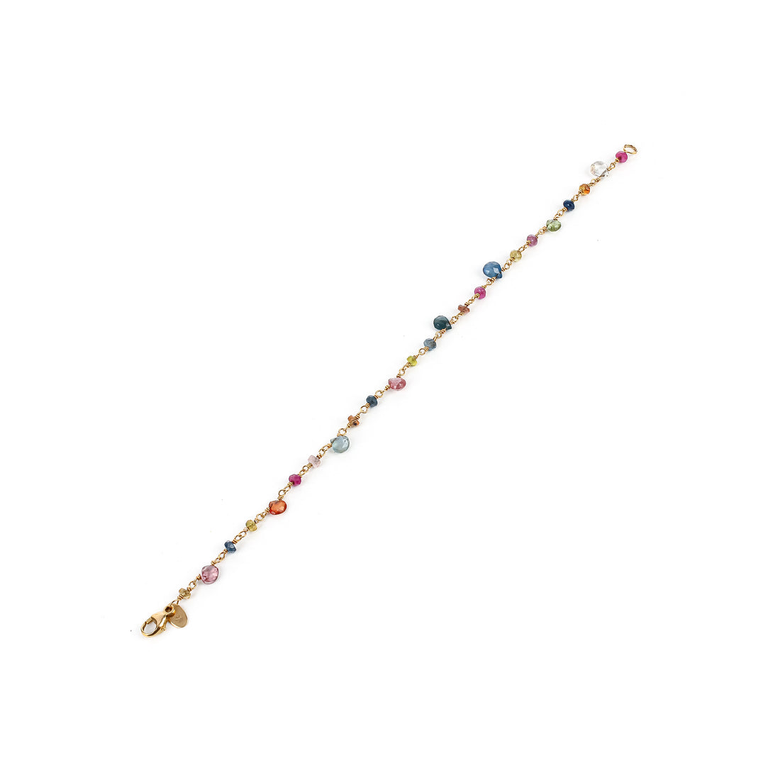 LINDA PENWARDEN 14K Yellow Gold Sapphire & Ruby Bracelet