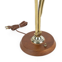 KANE BROS Vintage Brass Finish & Wood Tulip Lamp
