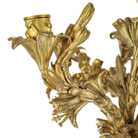 PAIR Vintage Figural Bronze Ormolu Candelabra
