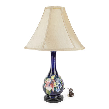 MOORCROFT Orchid Blue Ground Vase Lamp w/Shade