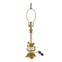 Pair of Vintage Gilt Bronze & Crystal Lamps