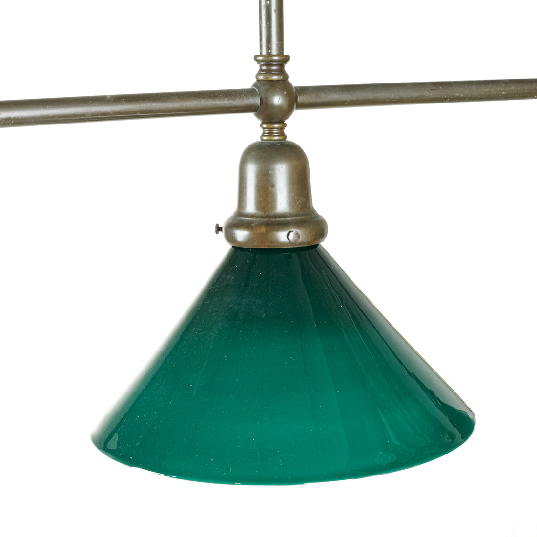 Metal Three Light Billiards Fixture With Glass Shades