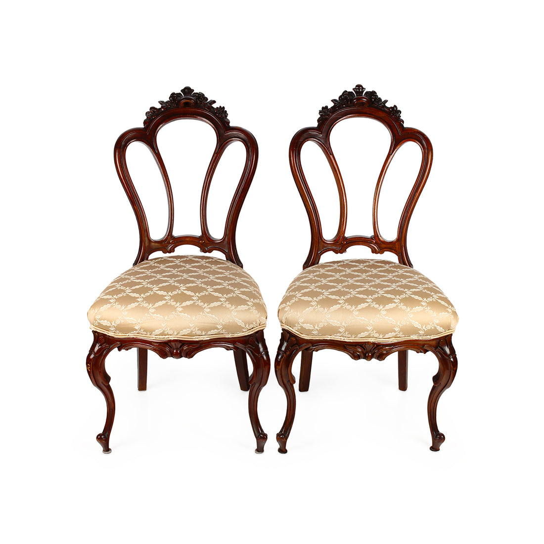 Louis Philippe Carved Occasional Chairs - Set of 2