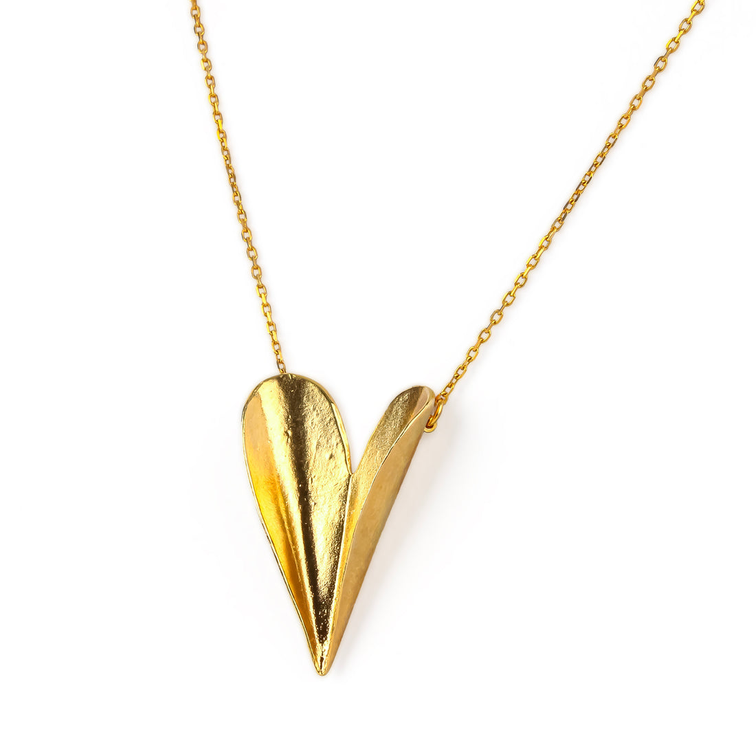 MIRIT WEINSTOCK 24K Gold-Plated Sterling Silver Folded Heart Pendant Necklace