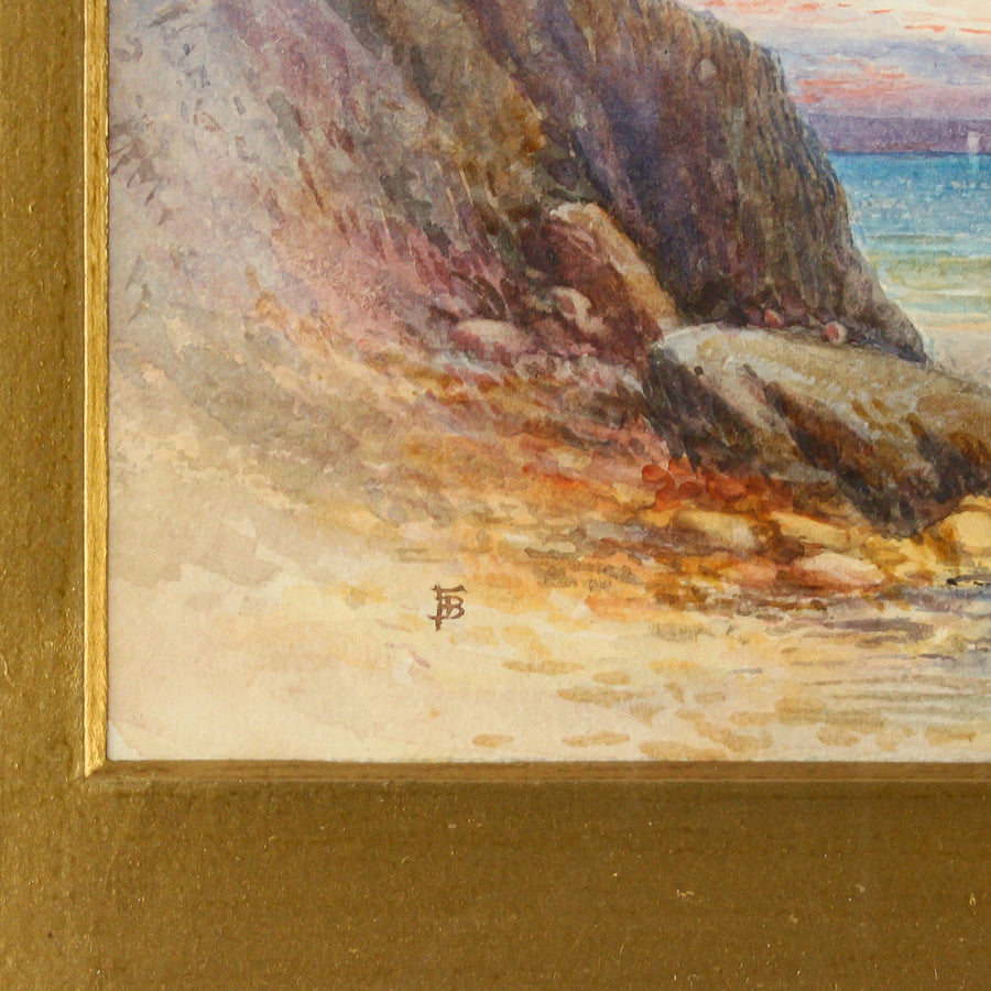 Myles Birket Foster - Seascape with Figures - Watercolour on Paper