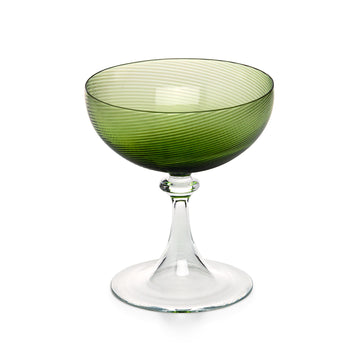 NASON MORETTI MURANO Torse Green Champagne/Dessert Coupes - Set of 6