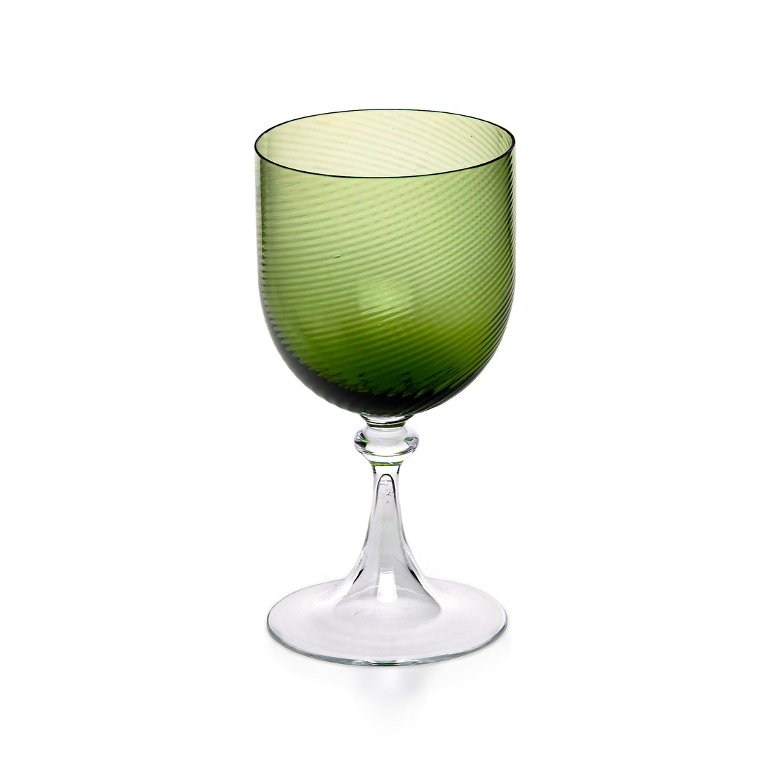 NASON MORETTI MURANO Torse Green Wine Glasses - Set of 9