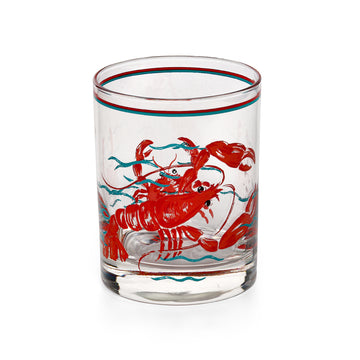 NEIMAN MARCUS Lobster & Crab Old Fashioned Glasses - Set of 4