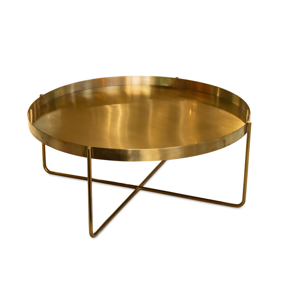 NUEVO Gaultier Gold Brushed Stainless Steel Coffee Table