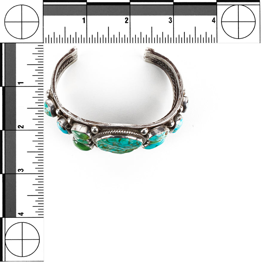 Navajo Sterling Silver Turquoise Cabochon Cuff