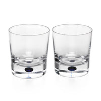 ORREFORS Intermezzo Blue Double Old Fashioned Glasses - Set of 2