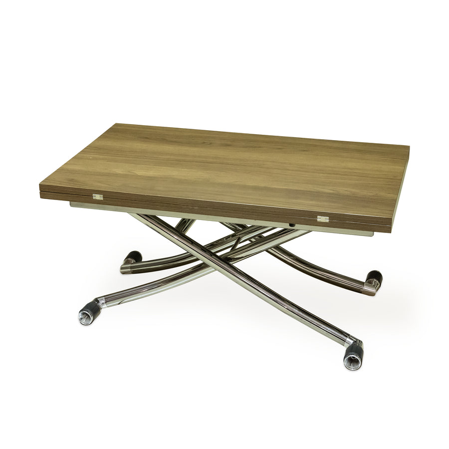 OZZIO Chrome & Faux Wood Transforming Table
