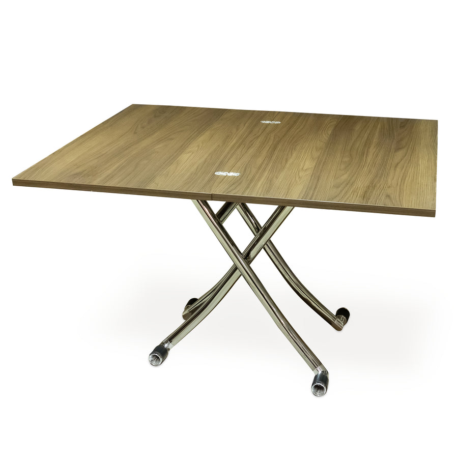 OZZIO Chrome & Faux Wood Transforming Table