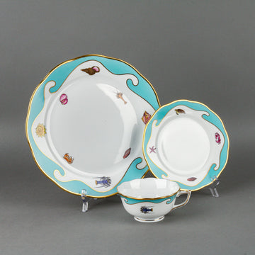 HEREND Hand-Painted Ocean Waves - 3 Pieces