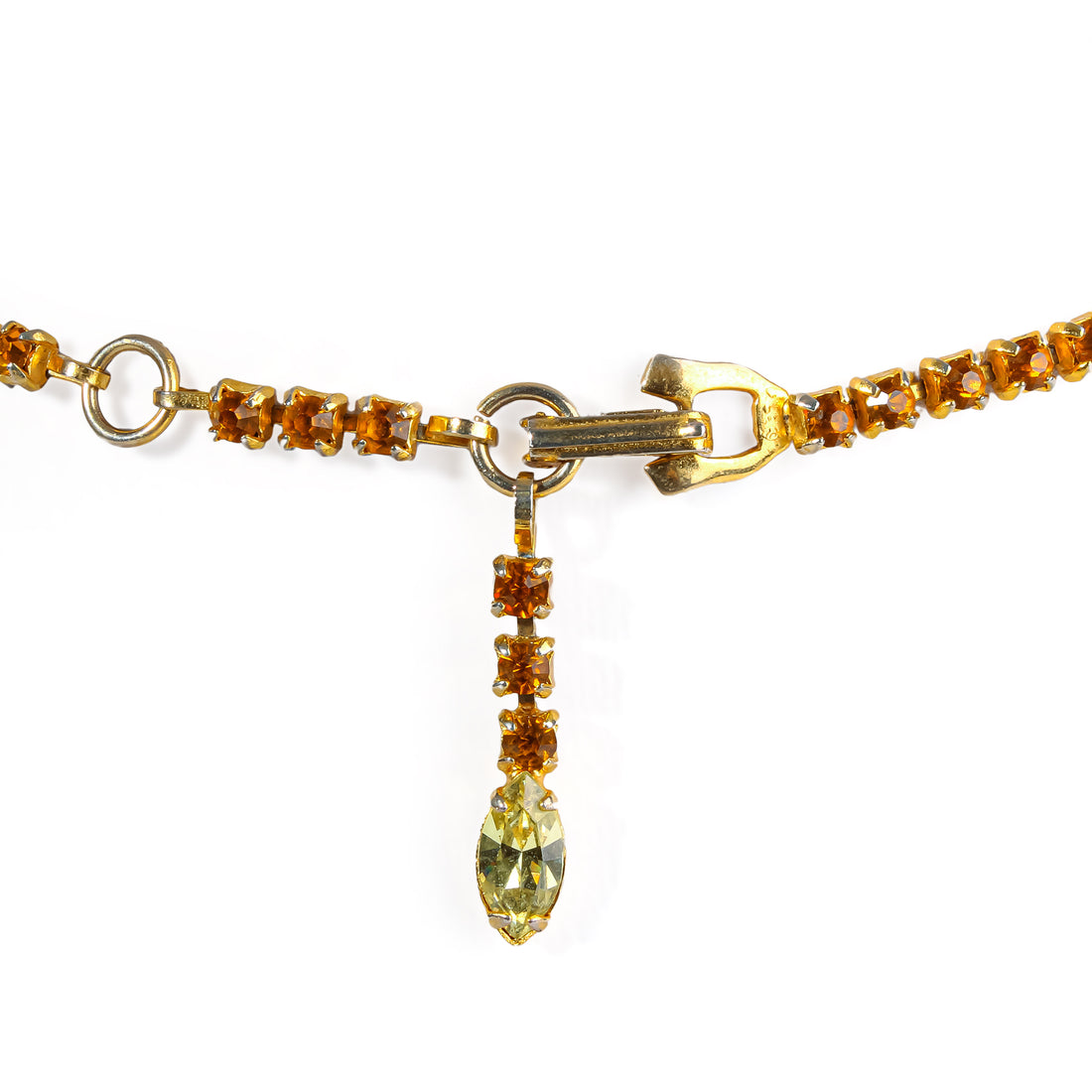 PIERRE Orange & Yellow Rhinestone Collarette Necklace