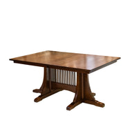 PINE CREEK Mission Oak Dining Table & 6 Chairs