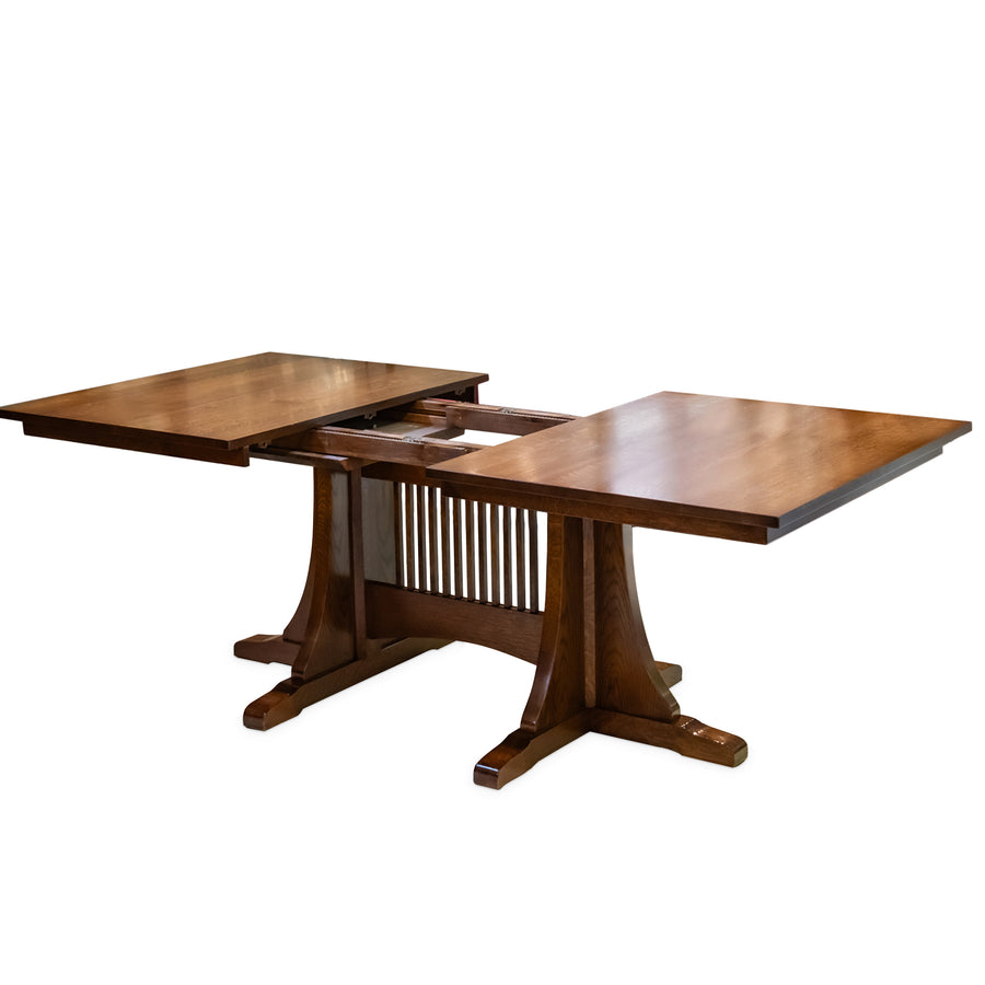 PINE CREEK Mission Oak Dining Table & 6 Chairs