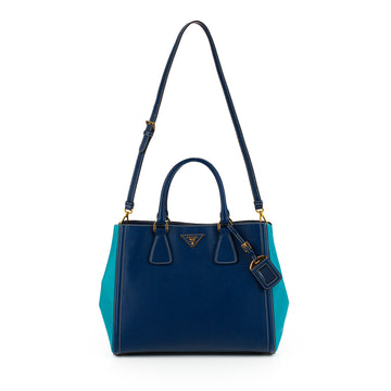 PRADA Shopping Tote - Bluette Turquoise Saffiano Lux Leather