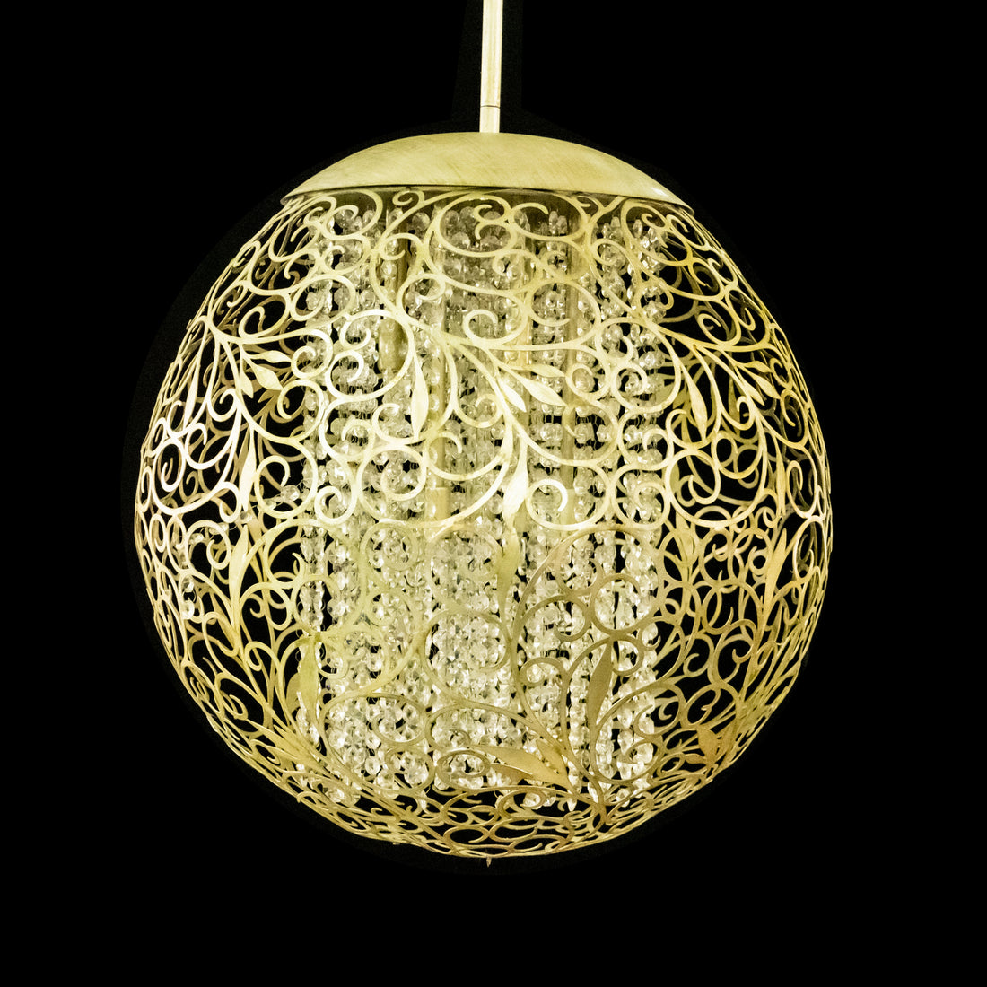 Pierced Metalwork 9-Light Globe Chandelier