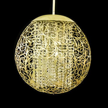 Pierced Metalwork 9-Light Globe Chandelier