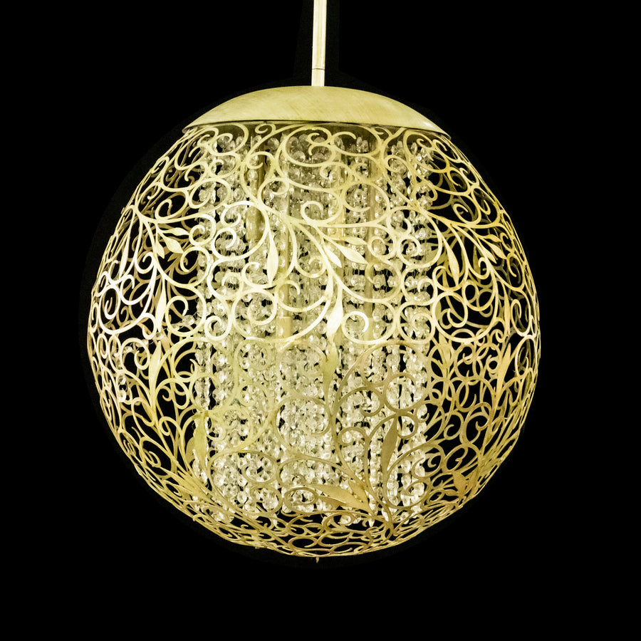 Pierced Metalwork 9-Light Globe Chandelier