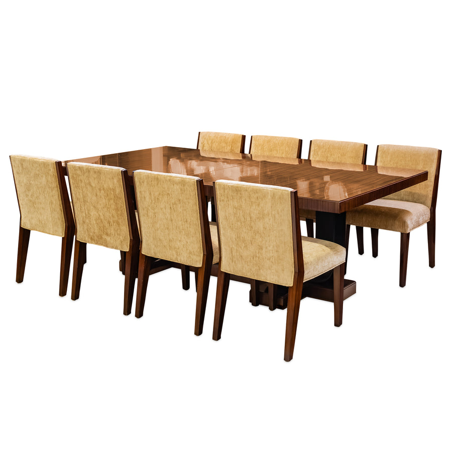 RALPH LAUREN Art Deco Rosewood & Iron Dining Table & 8 Chairs
