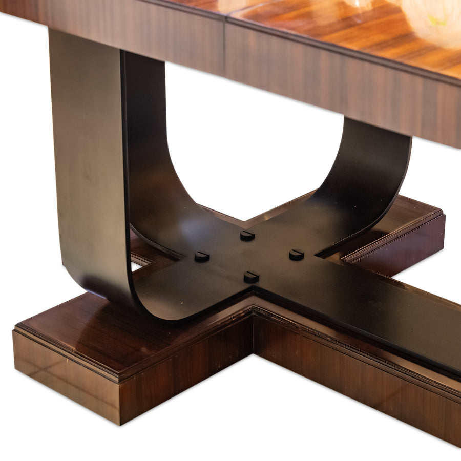 RALPH LAUREN Art Deco Rosewood & Iron Dining Table & 8 Chairs