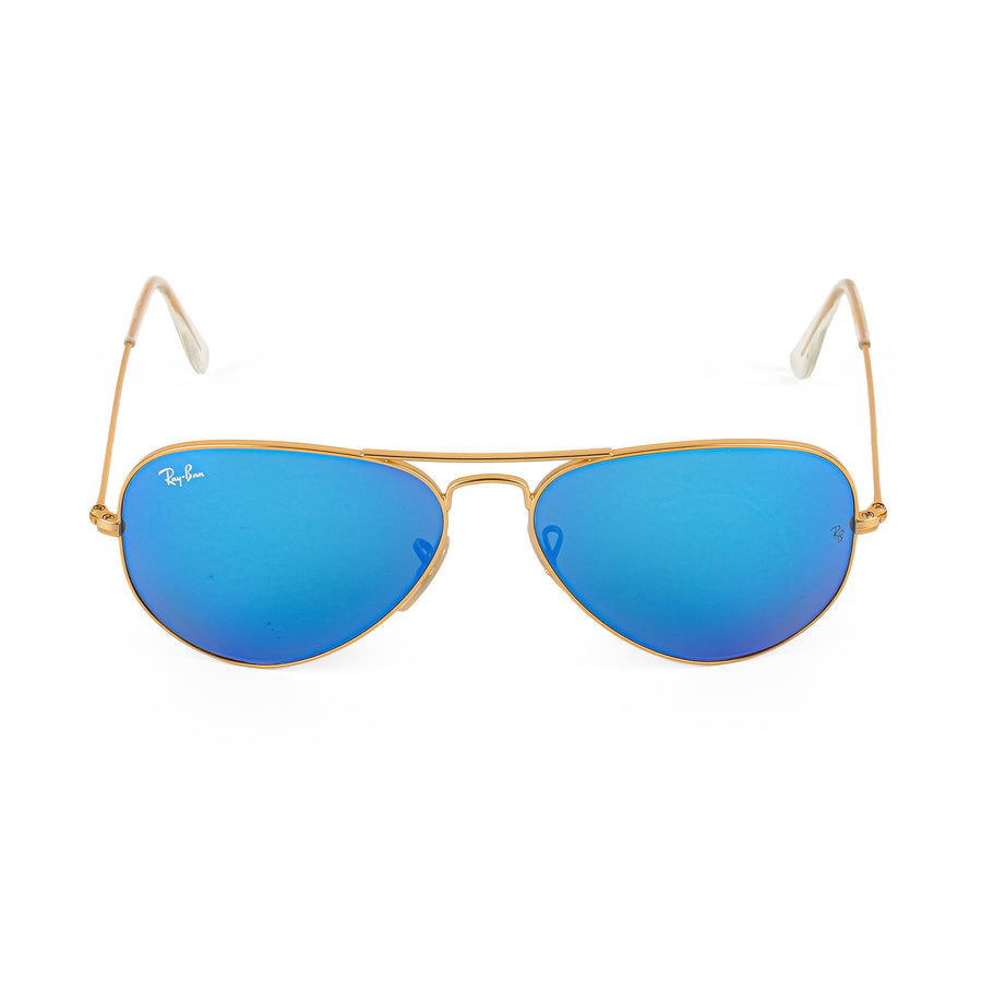 RAY-BAN RB3025 Aviator Large Metal Sunglasses  - Gold & Blue
