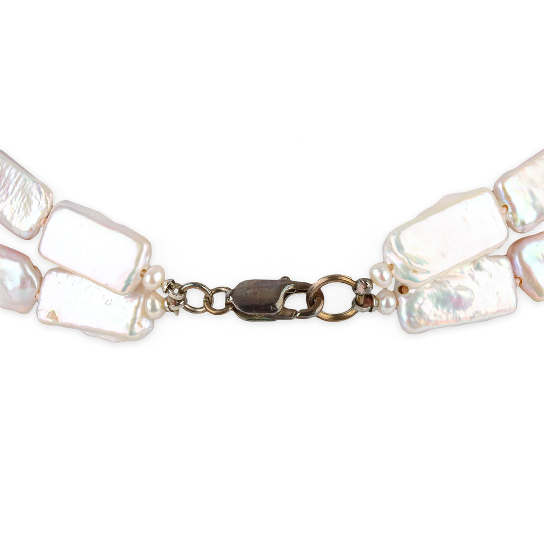 Rectangular Freshwater Pearl 2-Strand Necklace